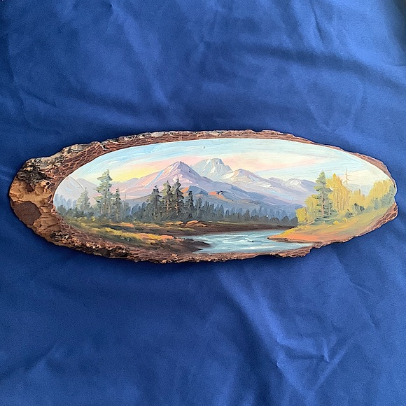Wall Decor Wood Slab Jl Green Colorado Oil Painting Poshmark